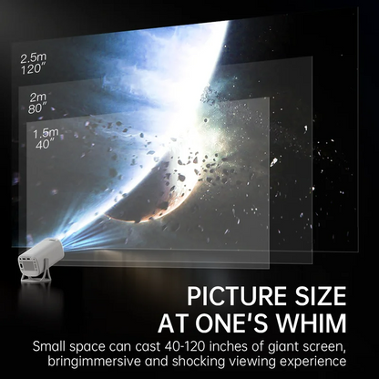 PortaPix S40 Android 11 Mini Projector – Native 720P, 4K/1080P Decoding, 2.4G/5G WiFi & BT5.0